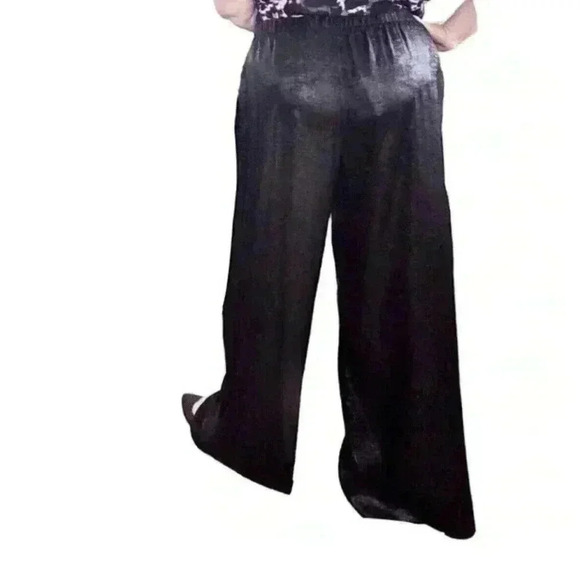 Johnny Was Women’s Pants 3X Black Shimmer Crinkle High Rise Wide Leg NWT $295 - Picture 2 of 11